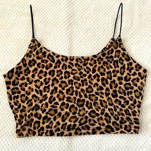 Juniors Cheetah Print Crop Top Size Small